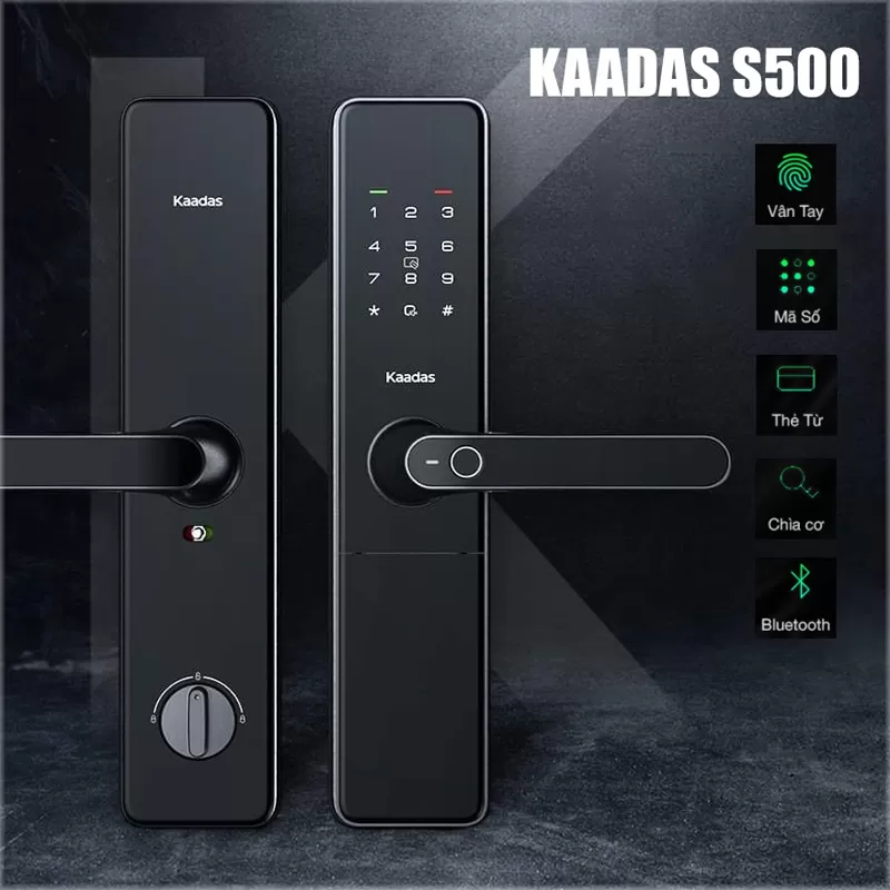 Khóa Vân Tay Cao Cấp Cửa Gỗ Kaadas S500-5W (bản Wifi – App Kaadas)