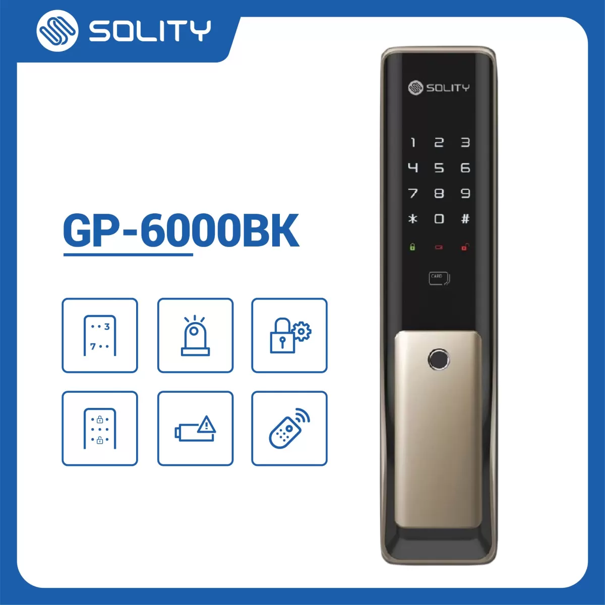 Khóa Cửa Vân Tay Hàn Quốc Solity GP-6000BK