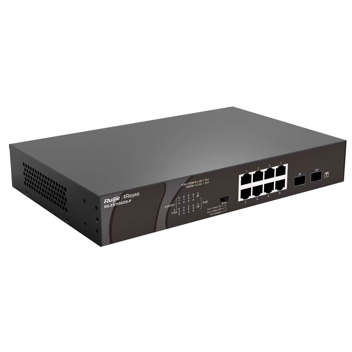 Thiết bị chuyển mạch Mbps PoE không được quản lý 10 cổng 10/100/1000 RG-ES110GDS-P