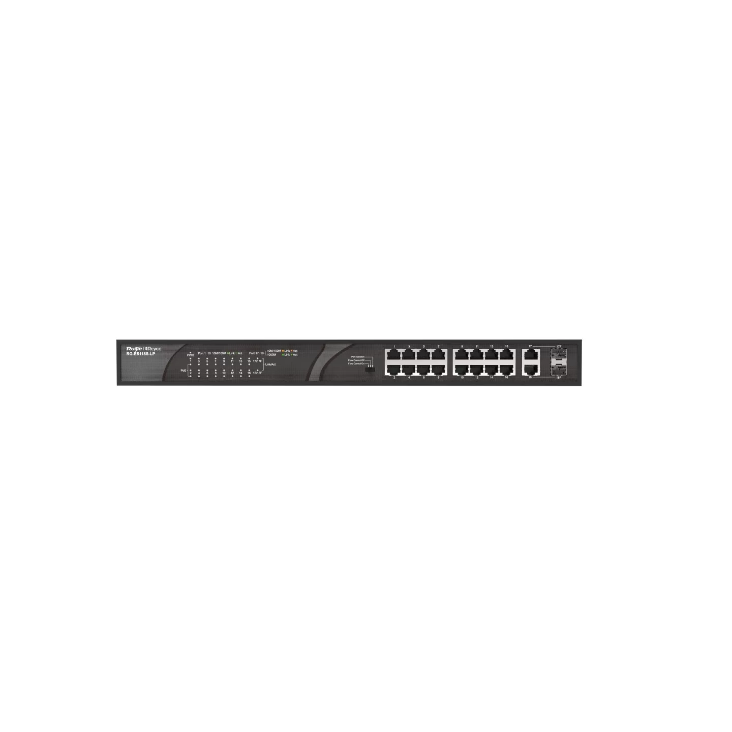 Thiết bị chuyển mạch Mbps không được quản lý 16 cổng 10/100 dạng để bàn RG-ES118S-LP