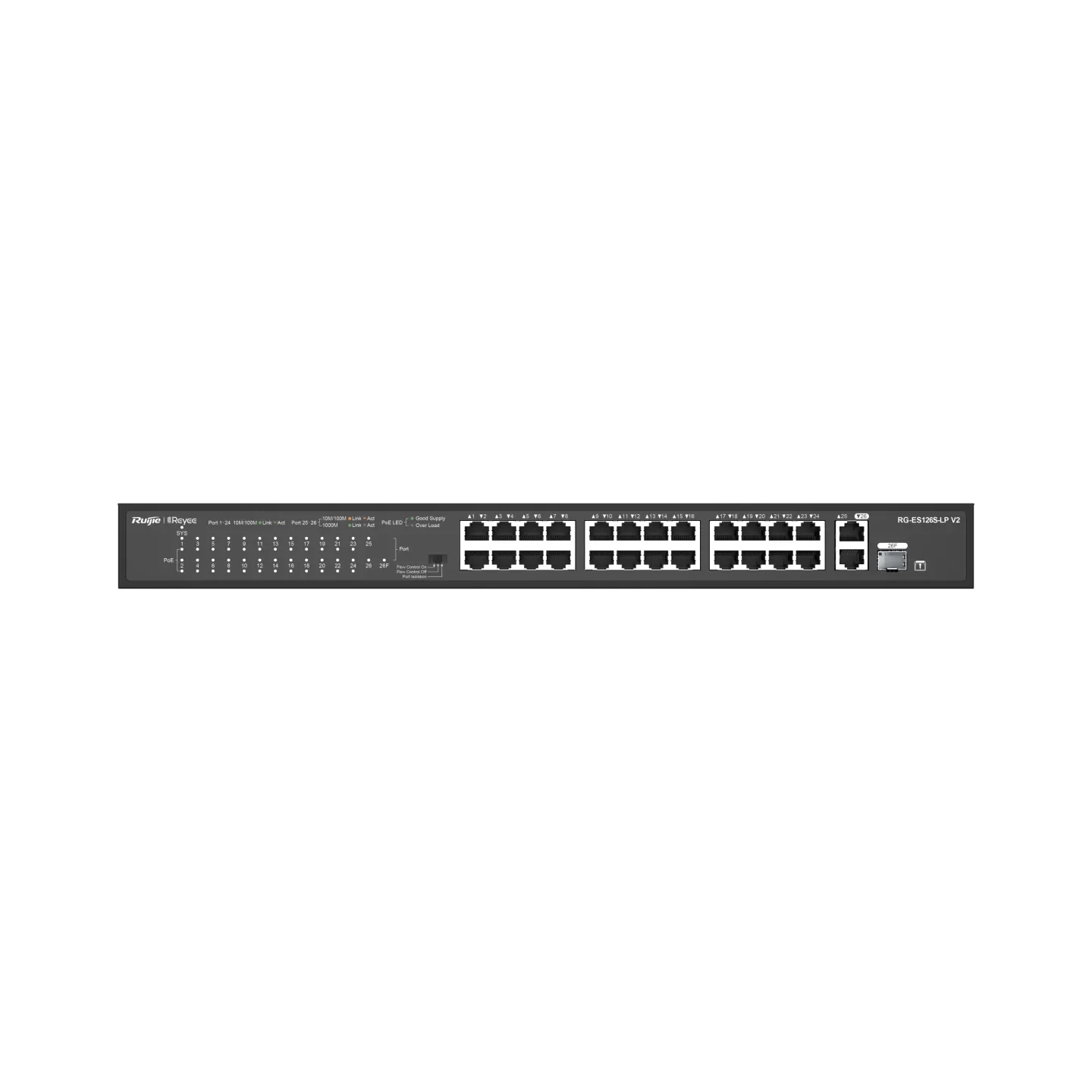Thiết bị chuyển mạch Mbps 24 cổng 10/100 không được quản lý RG-ES126S-LP V2