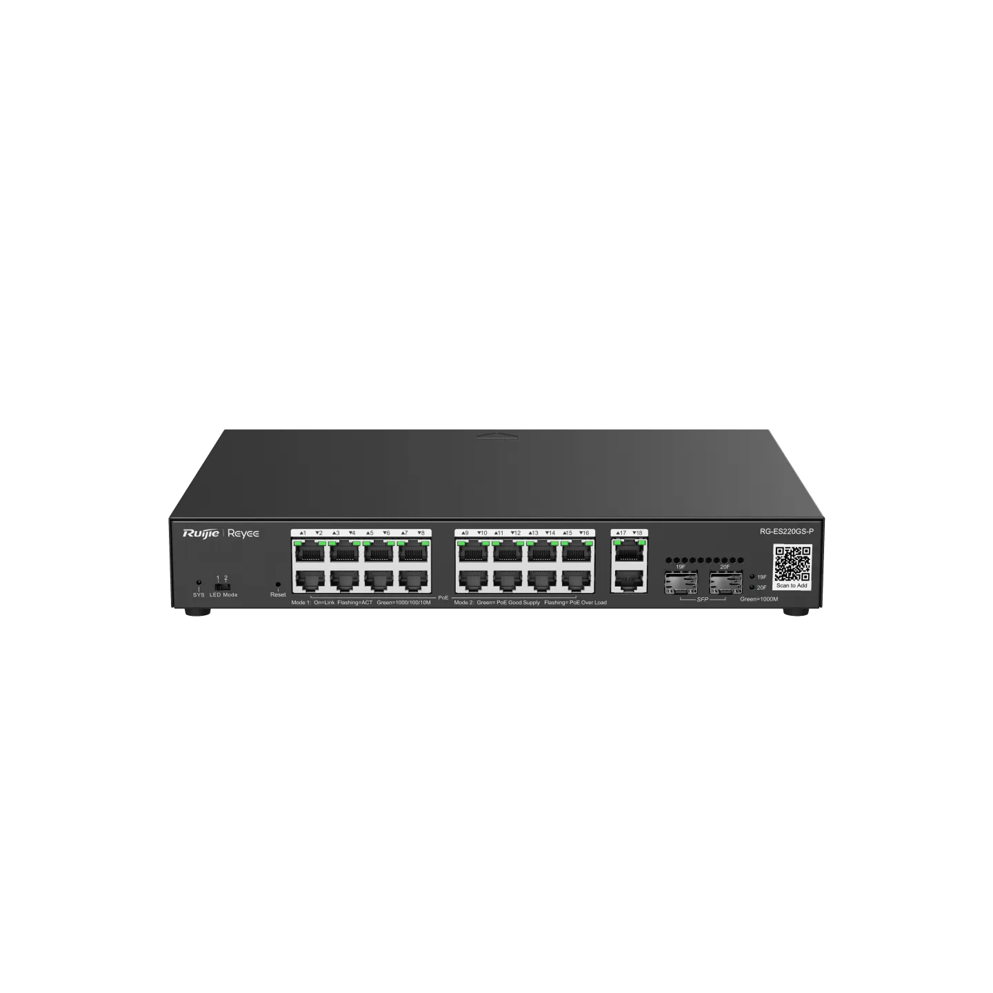 Thiết bị chuyển mạch Gigabit PoE thông minh 20 cổng quản lý trên Cloud RG-ES220GS-P