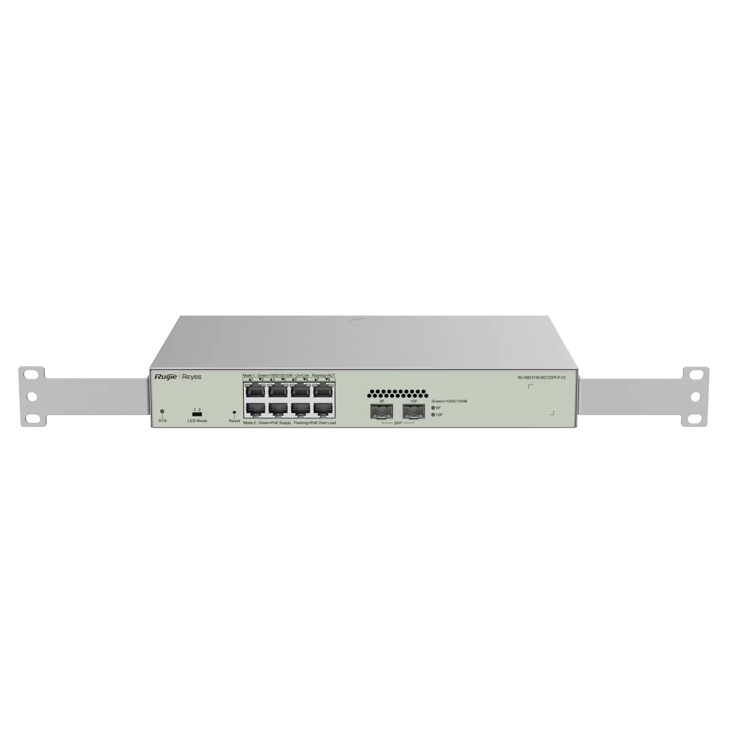 Thiết bị chuyển mạch Gigabit PoE 10 cổng Lớp 2 được quản lý trên Cloud RG-NBS3100-8GT2SFP-P-V2